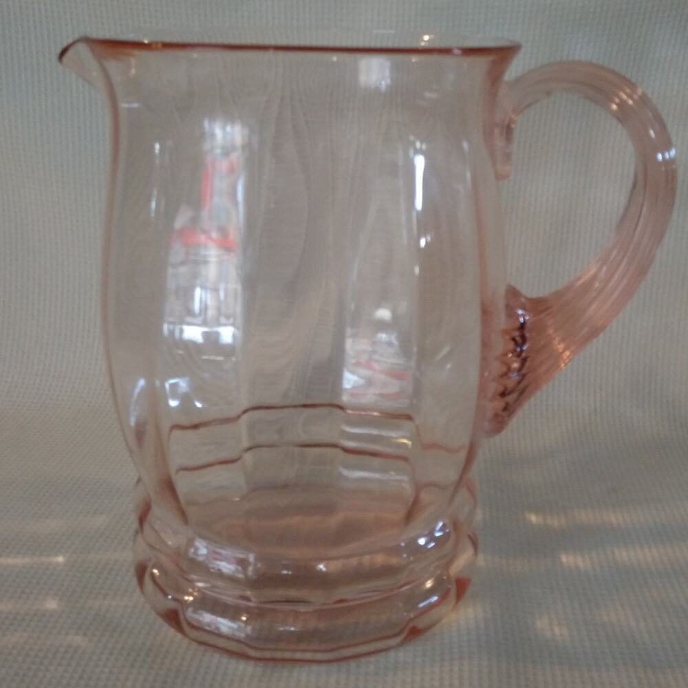1930's MacBeth-Evans Depression Glass Pitcher in Pink 7516-7517